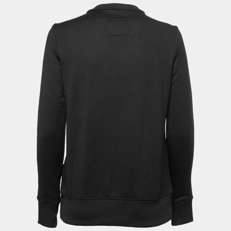 Pre Owned Versace Jeans Couture Black Graphic Printed Knit Crew Neck Sweatshirt S