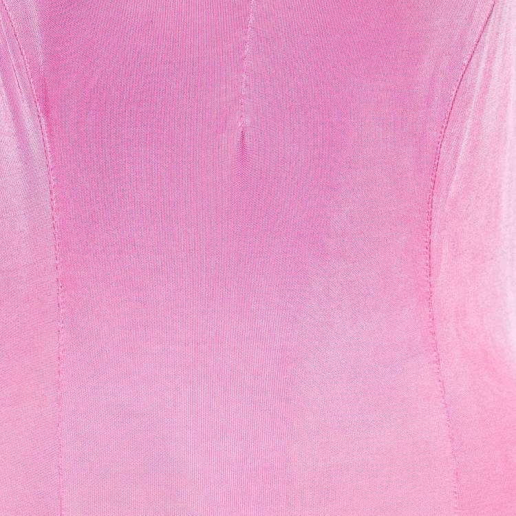 Pre Owned Versace Jeans Couture Pink Jersey Asymmetric Hem Dress M