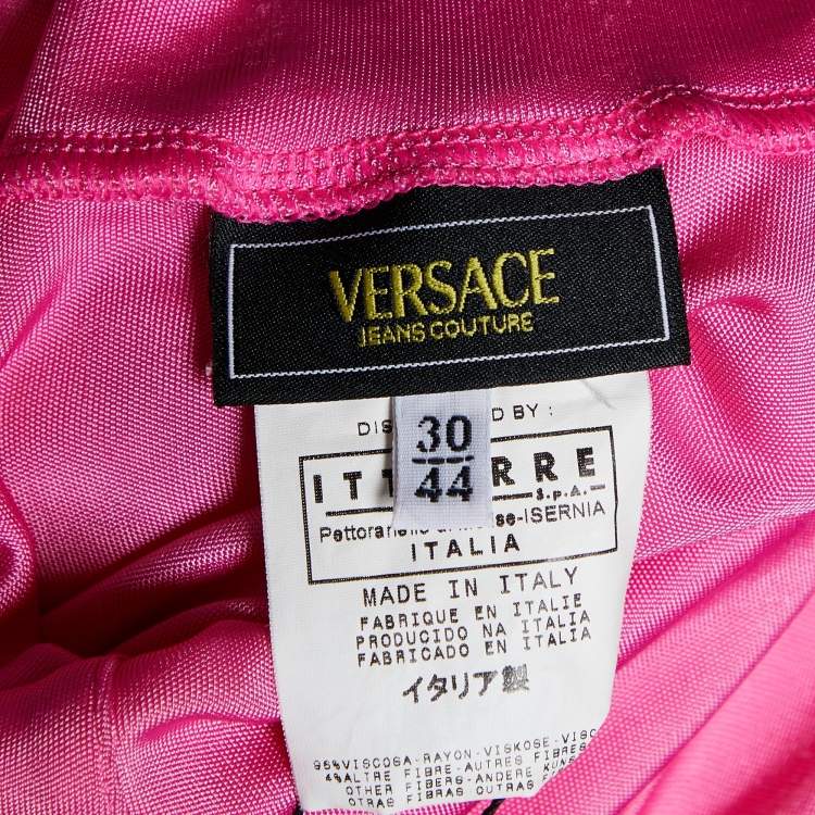 Pre Owned Versace Jeans Couture Pink Jersey Asymmetric Hem Dress M