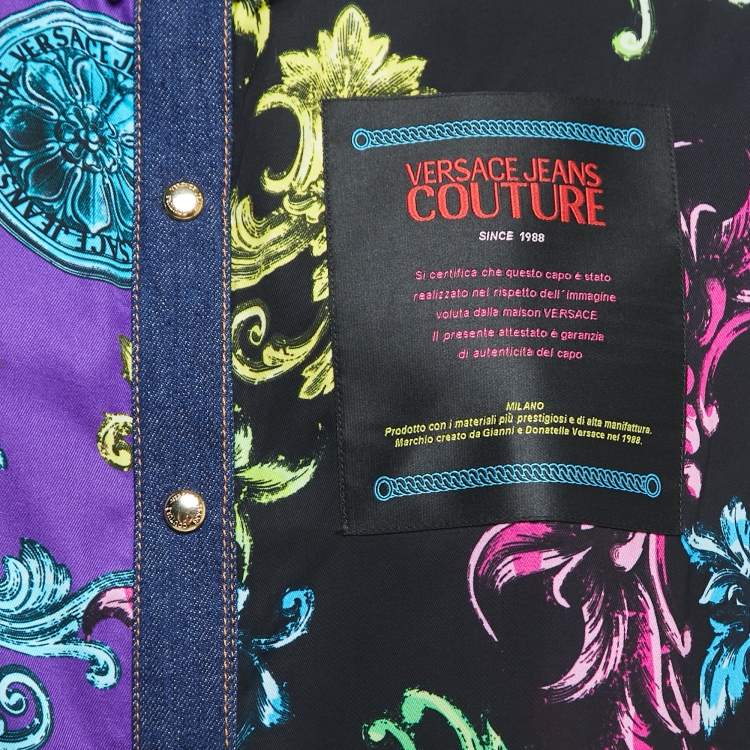 Pre Owned Versace Jeans Couture Multicolor Baroque Printed Viscose Shirt M