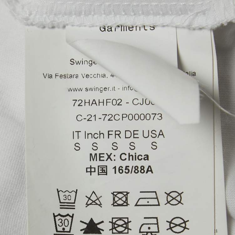 Pre Owned Versace Jeans Couture White Logo Print Cotton Short Sleeve T-Shirt S