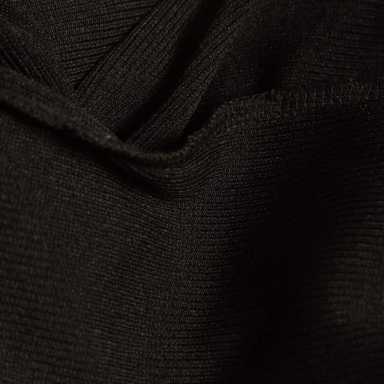 Pre Owned Versace Jeans Couture Black Rib Knit Buckle Detail Tank Top S