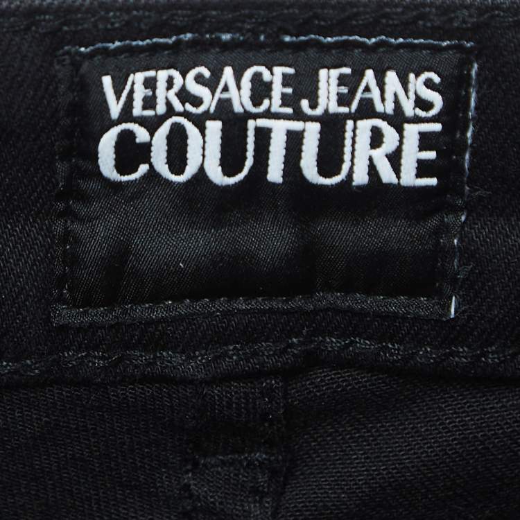 Pre Owned Versace Jeans Couture Black Denim Slim Fit Jeans M Waist 30"