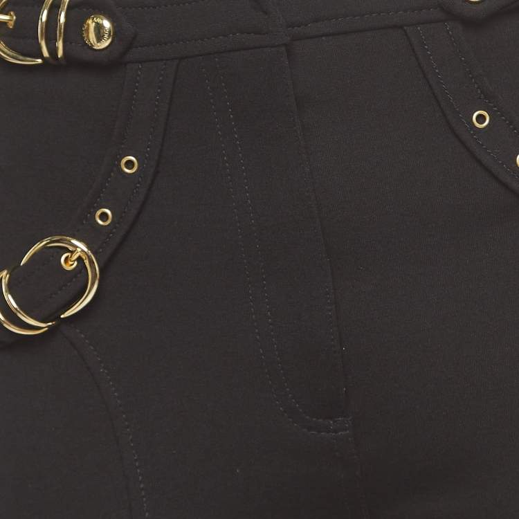 Pre Owned Versace Jeans Couture Black Belt Pocket Detail Skinny Pants L