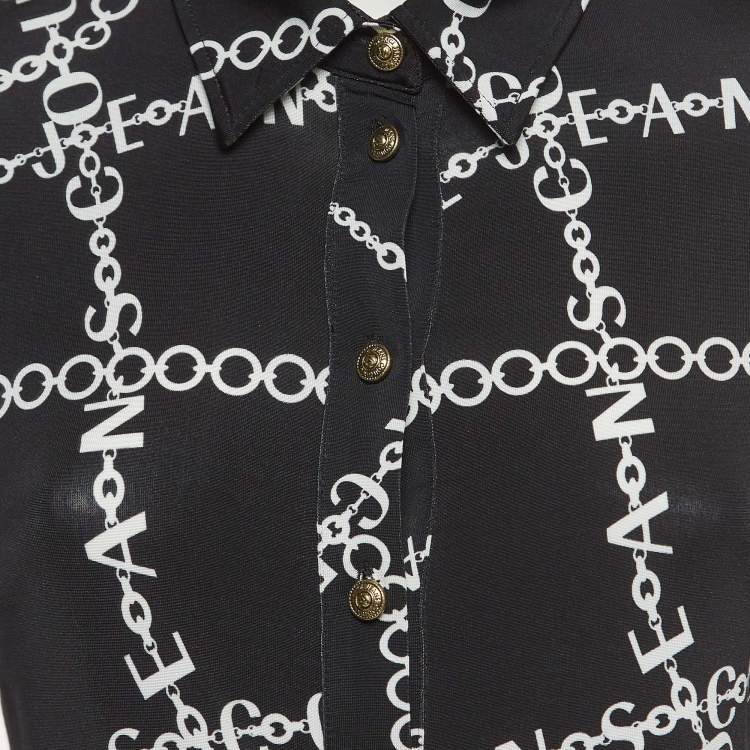 Pre Owned Versace Jeans Couture Black Chain Print Jersey Shirt S