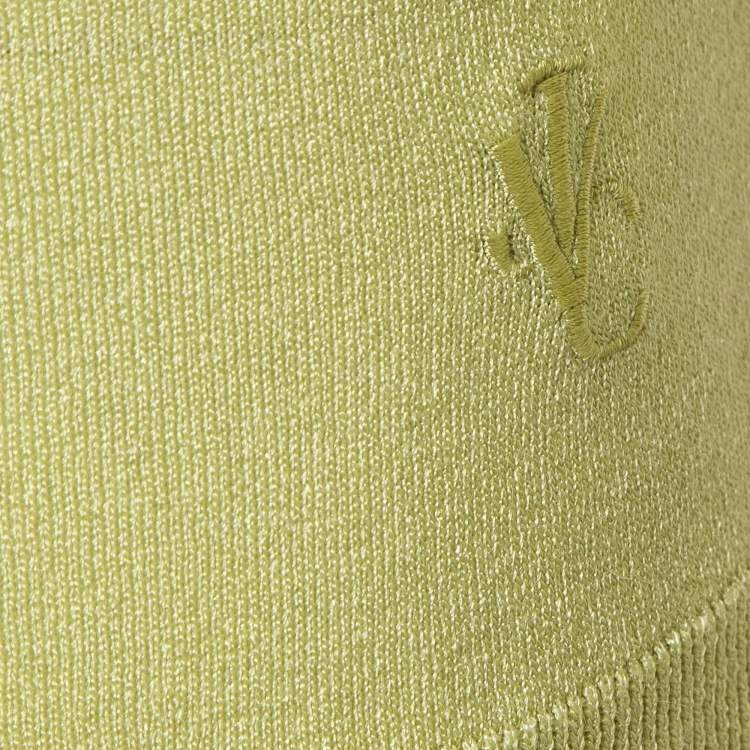 Pre Owned Versace Jeans Couture Lime Green Knit Back Open Sweatshirt XS