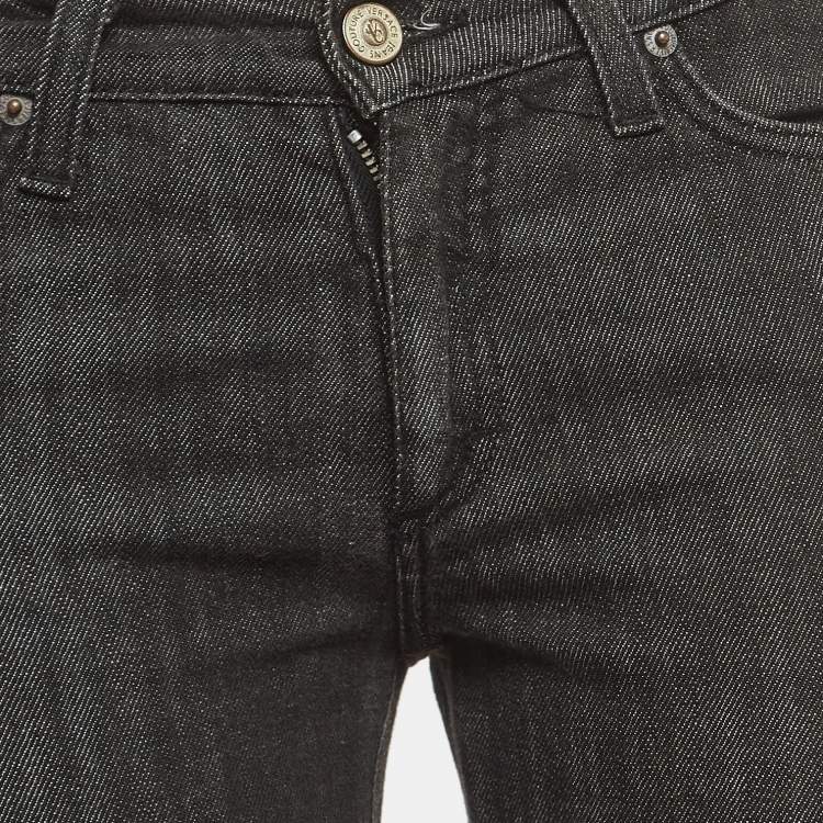 Pre Owned Versace Jeans Couture Black Embroidered Denim Jeans M Waist 30"