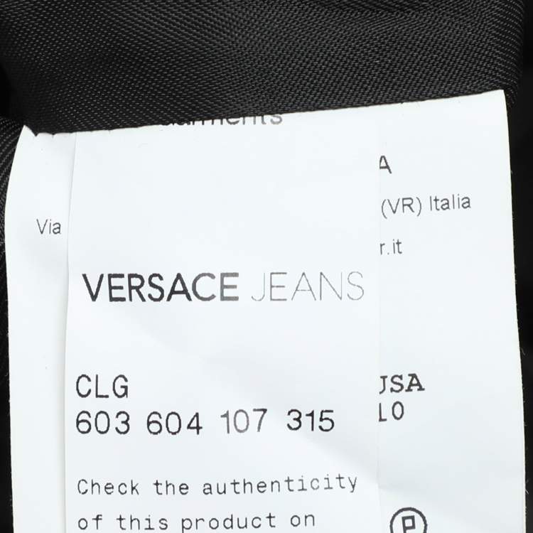 مملوكة مسبقًا Versace Jeans Black Wool Blend and Faux Fur Belted Blazer L