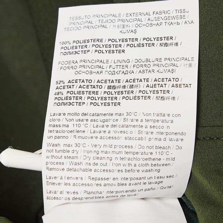 Pre Owned Versace Jeans Green Crepe Long Sleeve Jumpsuit S