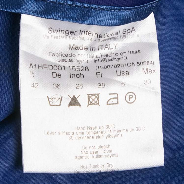 Pre Owned Versace Jeans Blue Stretch Cotton Skinny Pants M