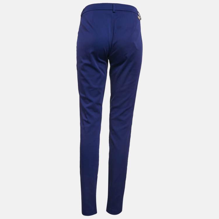 Pre Owned Versace Jeans Blue Stretch Cotton Skinny Pants M
