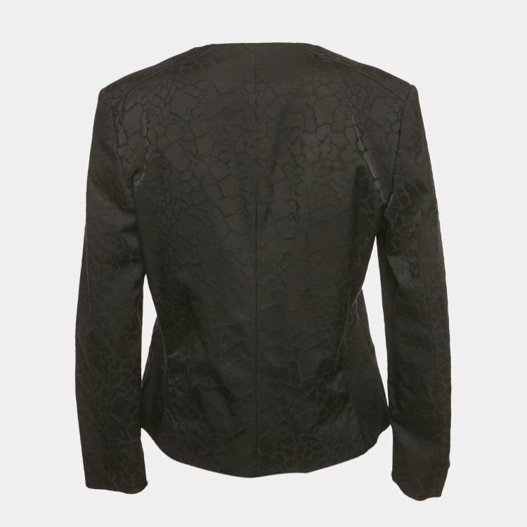 مملوكة مسبقًا Versace Jeans Black Jacquard Button Front Jacket M