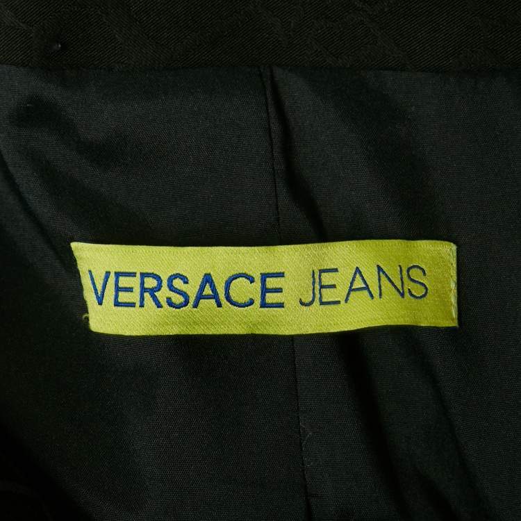 مملوكة مسبقًا Versace Jeans Black Jacquard Button Front Jacket M