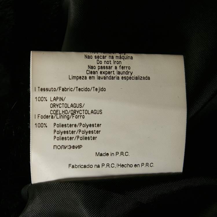 Pre Owned Versace Jeans Black Fur Coat S