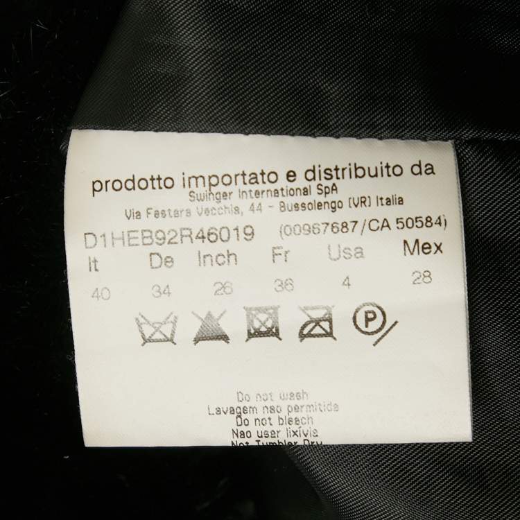 Pre Owned Versace Jeans Black Fur Coat S