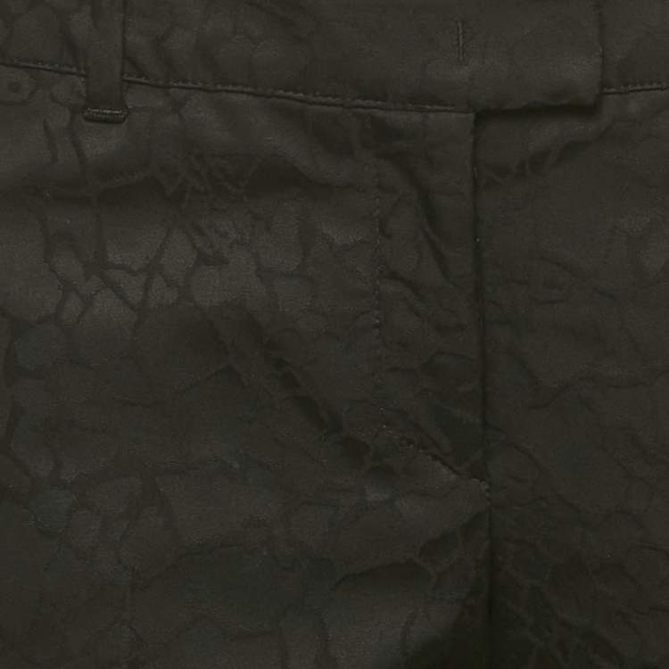 Pre Owned Versace Jeans Black Jacquard Cotton Blend Trousers M