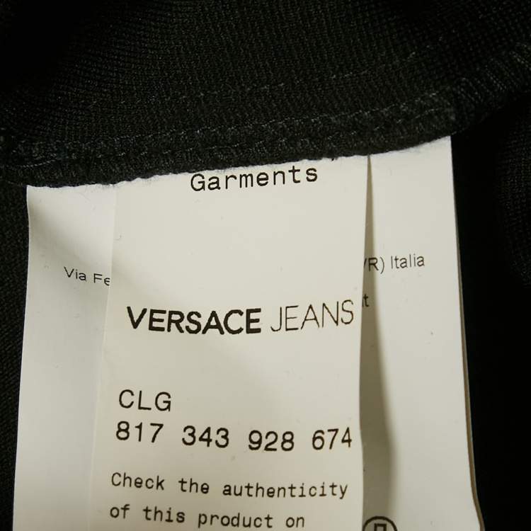 Pre Owned Versace Jeans Black Jersey Chain Belt Detail Mini Dress M