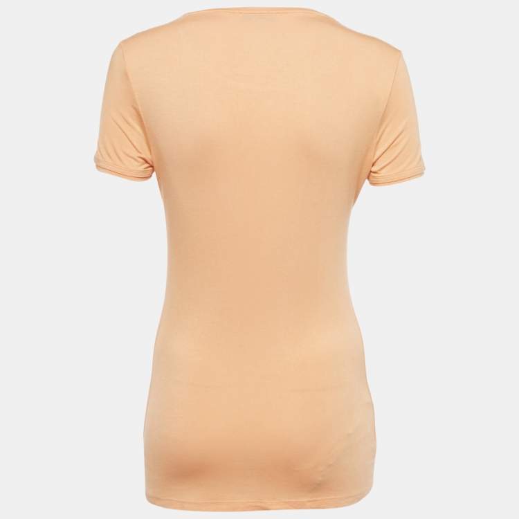 مملوكة مسبقًا Versace Jeans Orange Studded Jersey T-Shirt M
