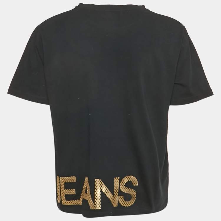 Pre Owned Versace Jeans Black Cotton T-Shirt L