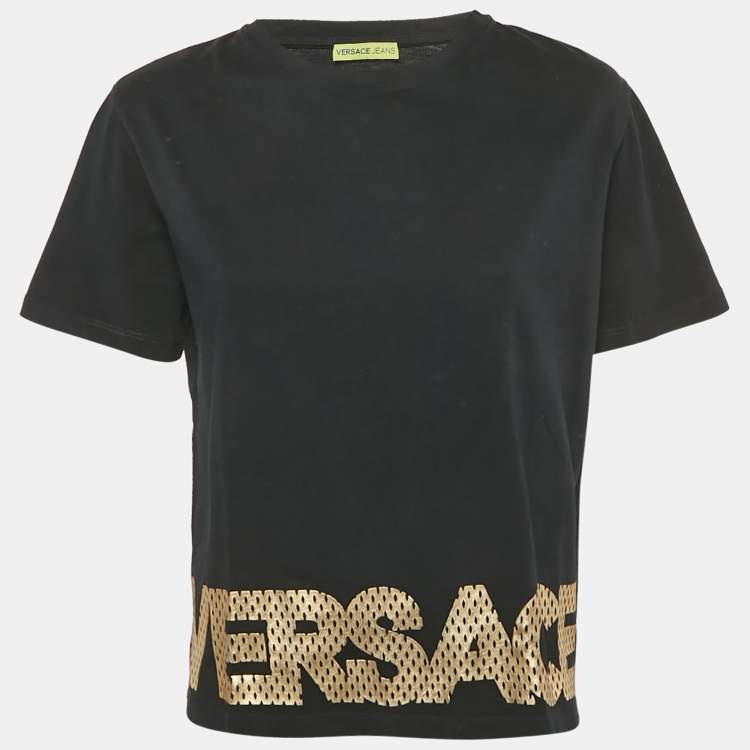 Pre Owned Versace Jeans Black Cotton T-Shirt L