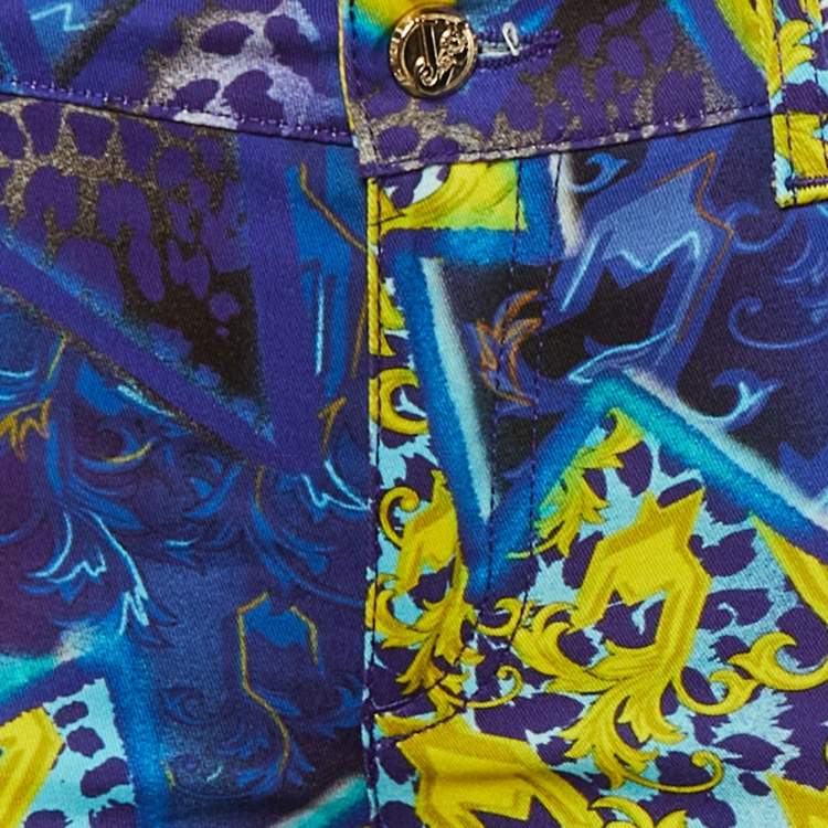 Pre Owned Versace Jeans Multicolor Printed Cotton Skinny Fit Jeans S