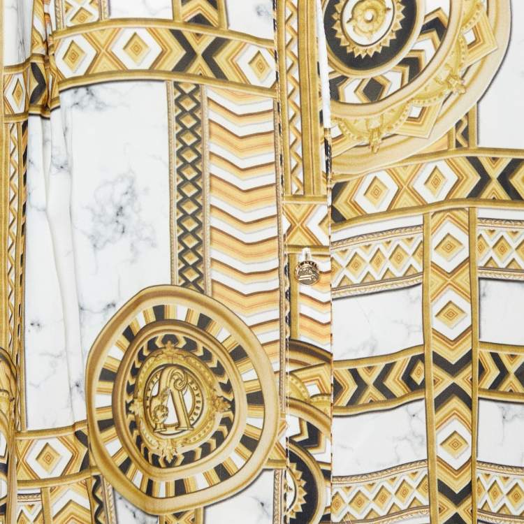مملوكة مسبقًا Versace Jeans Gold Baroque Printed Chiffon Sleeveless Shirt L