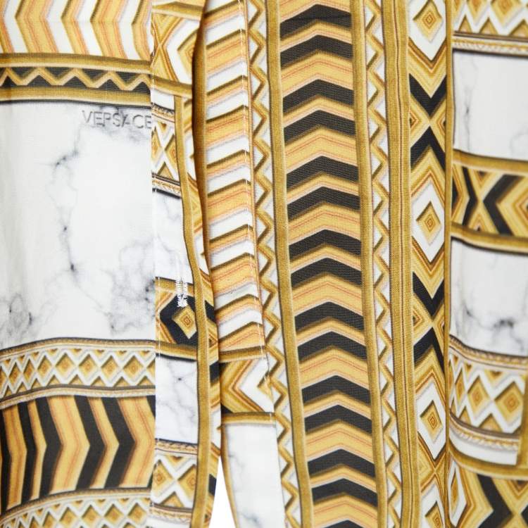 مملوكة مسبقًا Versace Jeans Gold Baroque Printed Chiffon Sleeveless Shirt L