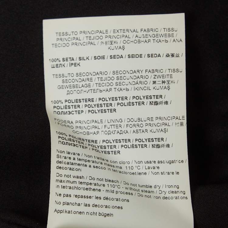 Pre Owned Versace Jeans Black Printed Silk Pleated Maxi Skirt M