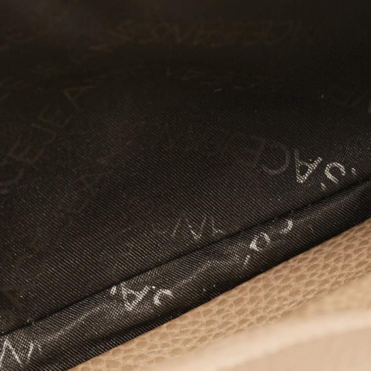 Pre Owned Versace Jeans Brown Leather Logo Flap Shoulder Bag