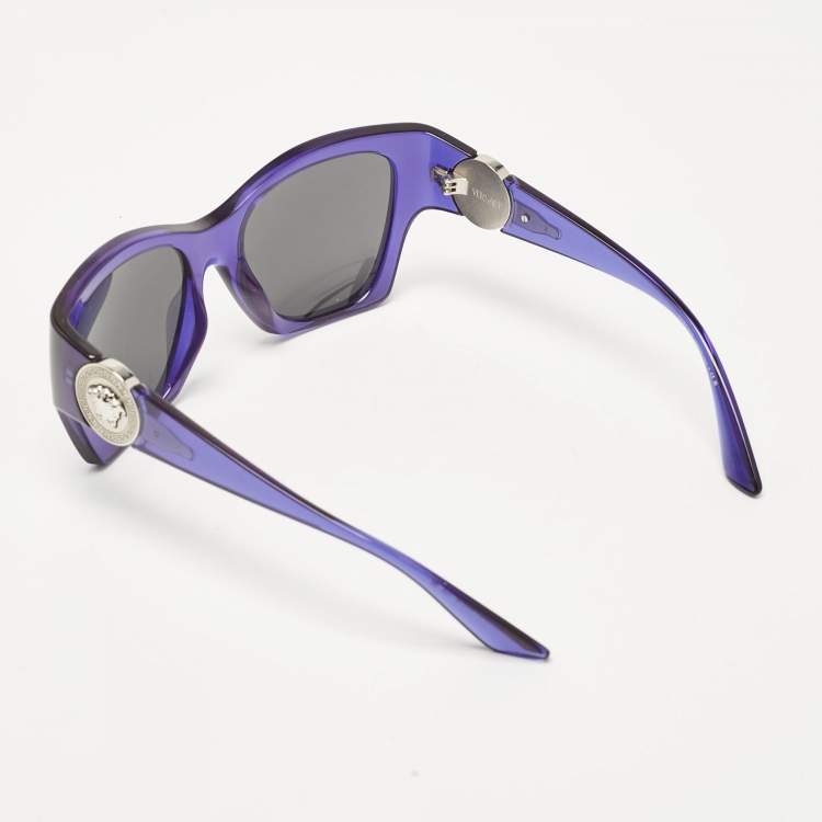 Pre Owned Versace Purple MOD. 4452 Icon Medusa Square Sunglasses