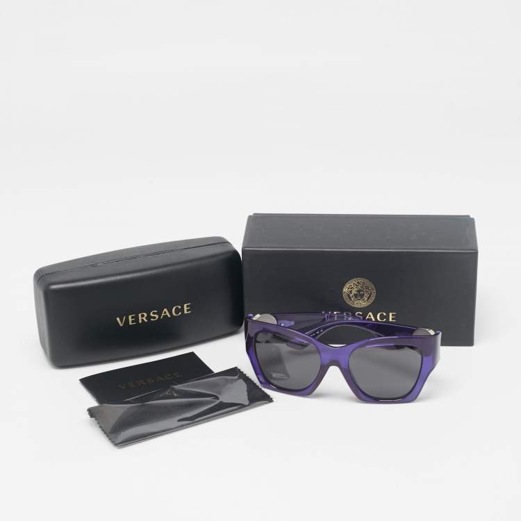 Pre Owned Versace Purple MOD. 4452 Icon Medusa Square Sunglasses