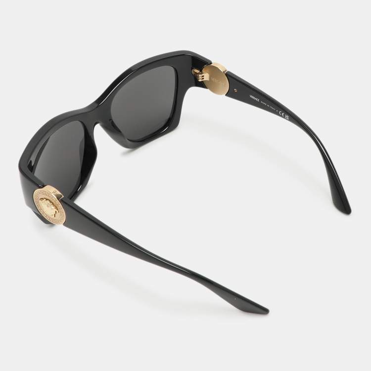 Pre Owned Versace Black GB1/87 Medusa Detail Oversized Sunglasses