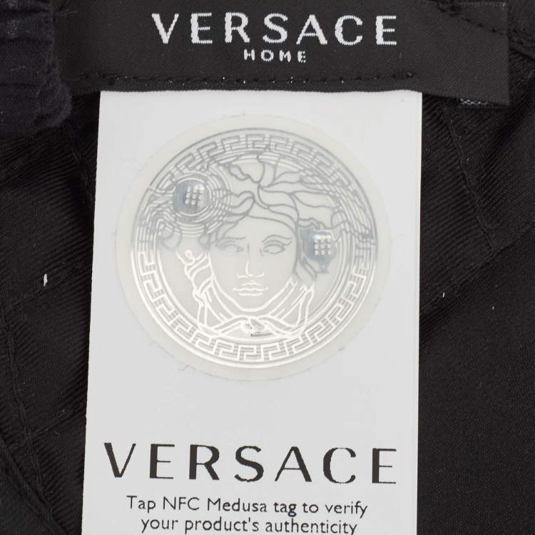 Pre Owned Versace Black Crete de Fleur Silk Sleep Mask
