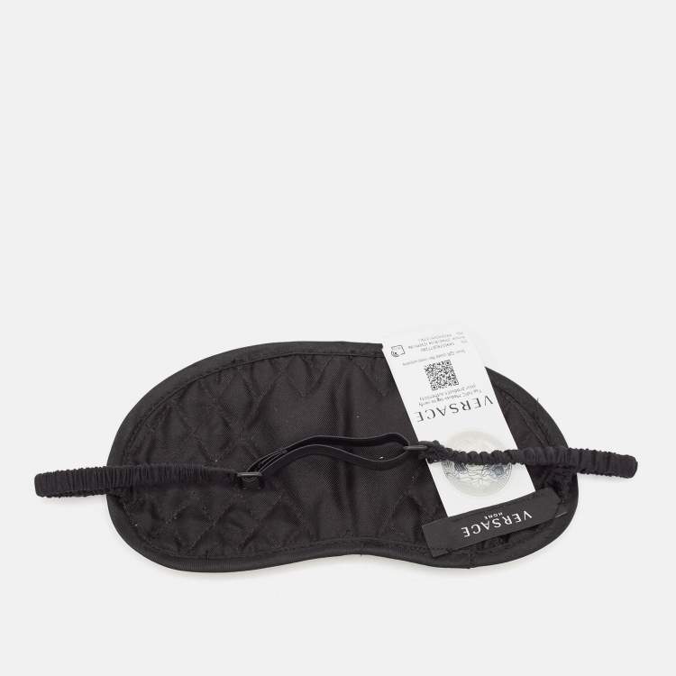 Pre Owned Versace Black Crete de Fleur Silk Sleep Mask