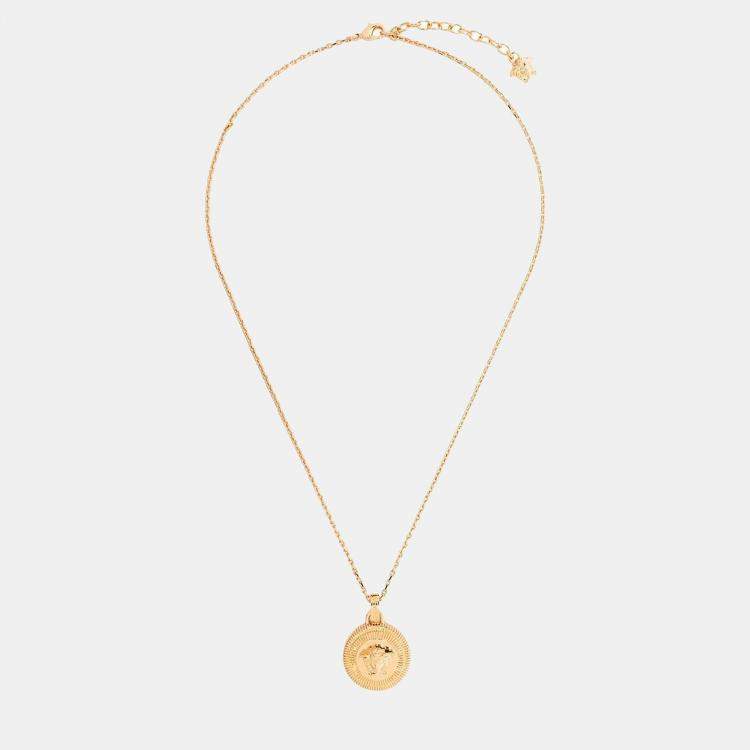 Pre Owned Versace Gold Medusa Necklace