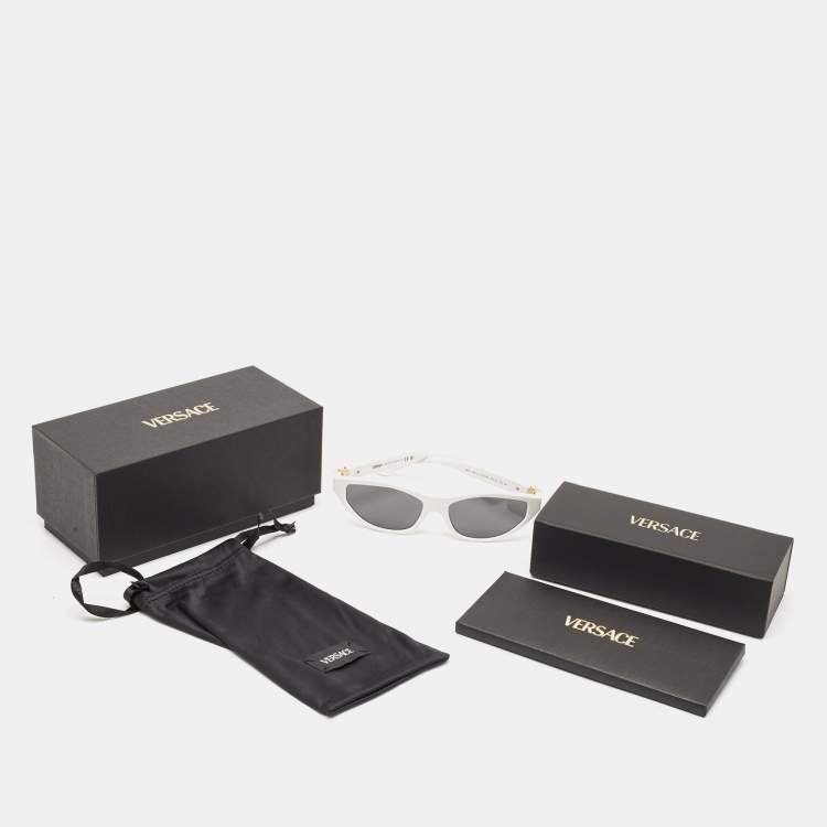 Pre Owned Versace White/Black MOD. 4491-U Cat Eye Sunglasses