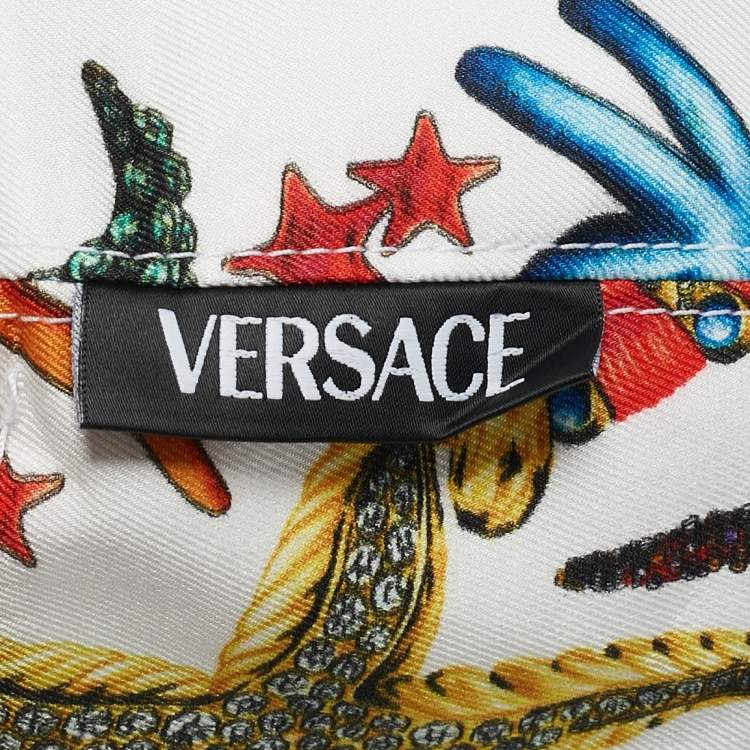 Pre Owned Versace White Printed Trésor de la Mer Cap
