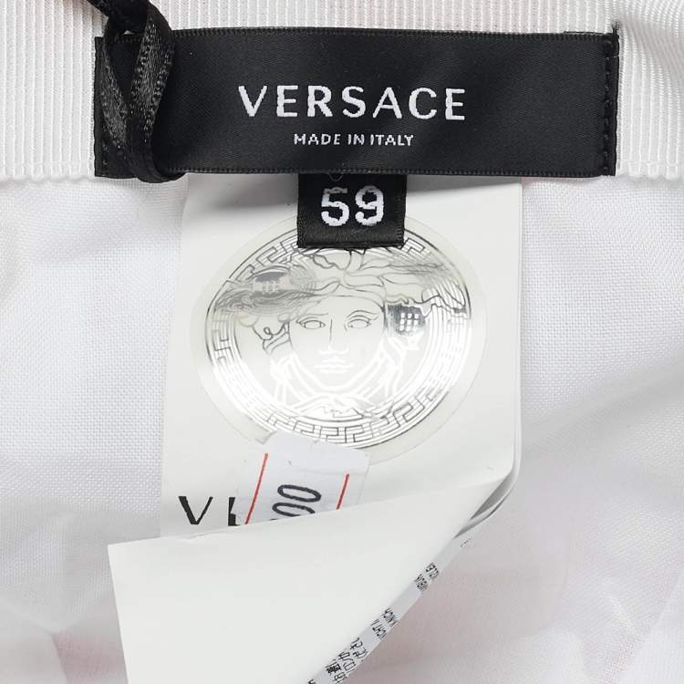 Pre Owned Versace White Printed Trésor de la Mer Cap