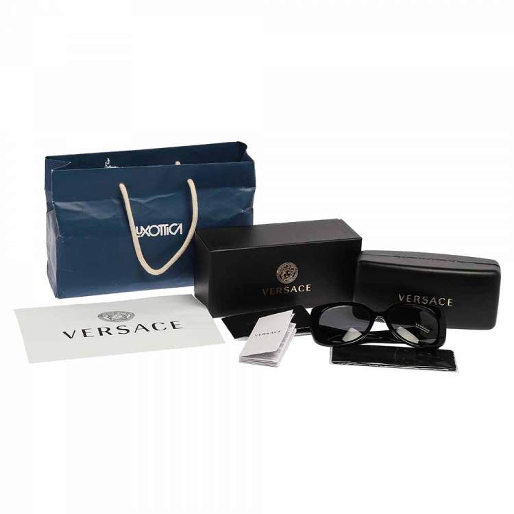Pre Owned  Versace Medusa Black Medusa Icon Squared Sunglasses