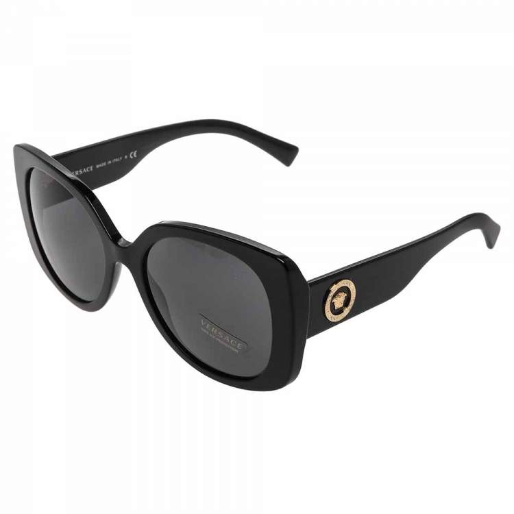 Pre Owned  Versace Medusa Black Medusa Icon Squared Sunglasses