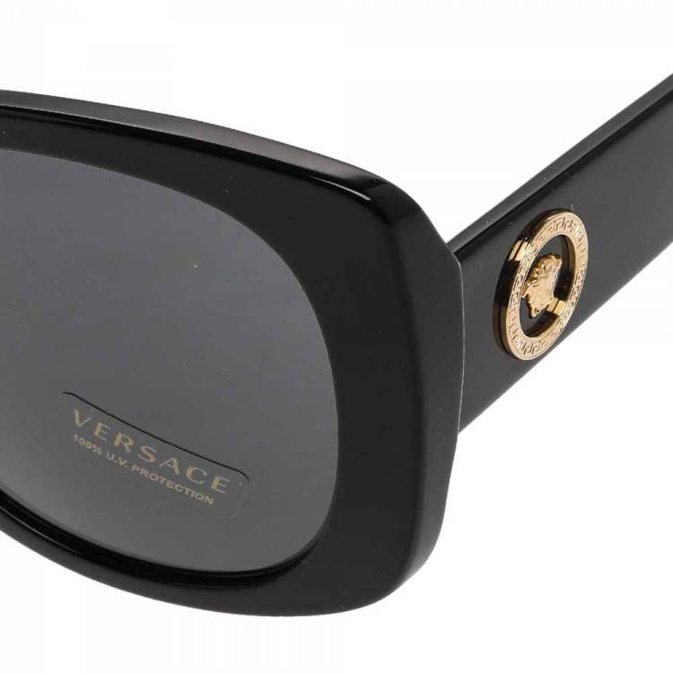 Pre Owned  Versace Medusa Black Medusa Icon Squared Sunglasses