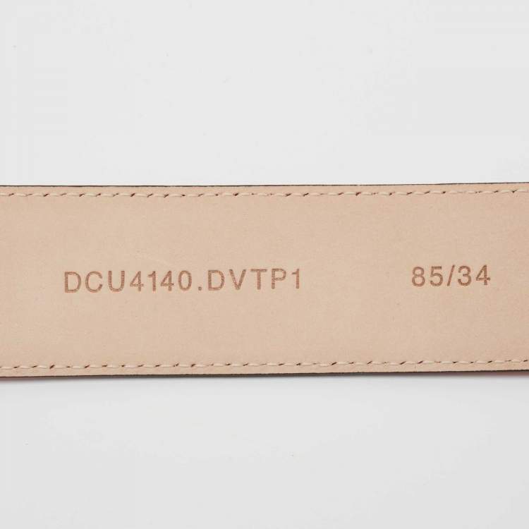 Pre Owned Versace Red Leather Medusa Buckle Belt 85CM