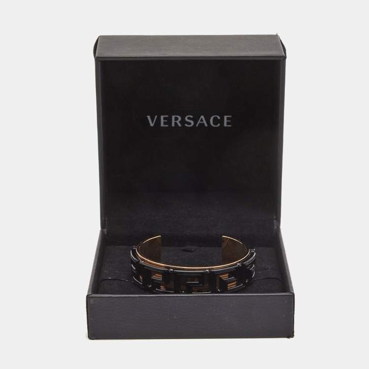 Pre Owned Versace Greca Two Tone Bracelet