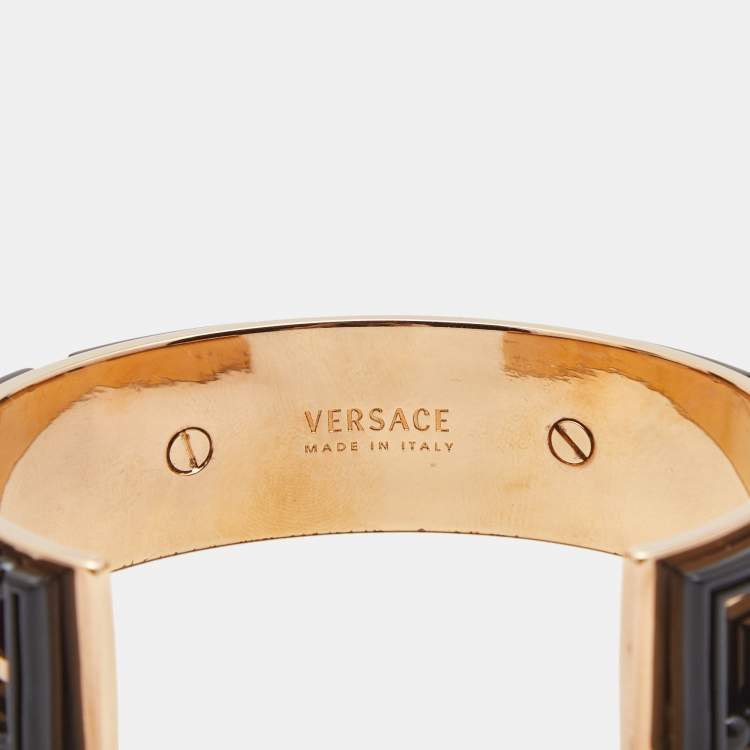 Pre Owned Versace Greca Two Tone Bracelet