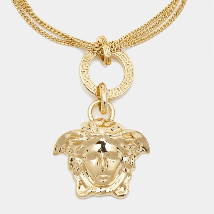 Pre Owned Versace Medusa Gold Tone Bracelet