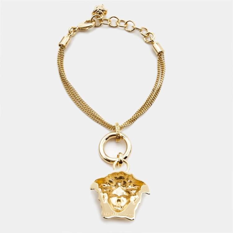Pre Owned Versace Medusa Gold Tone Bracelet