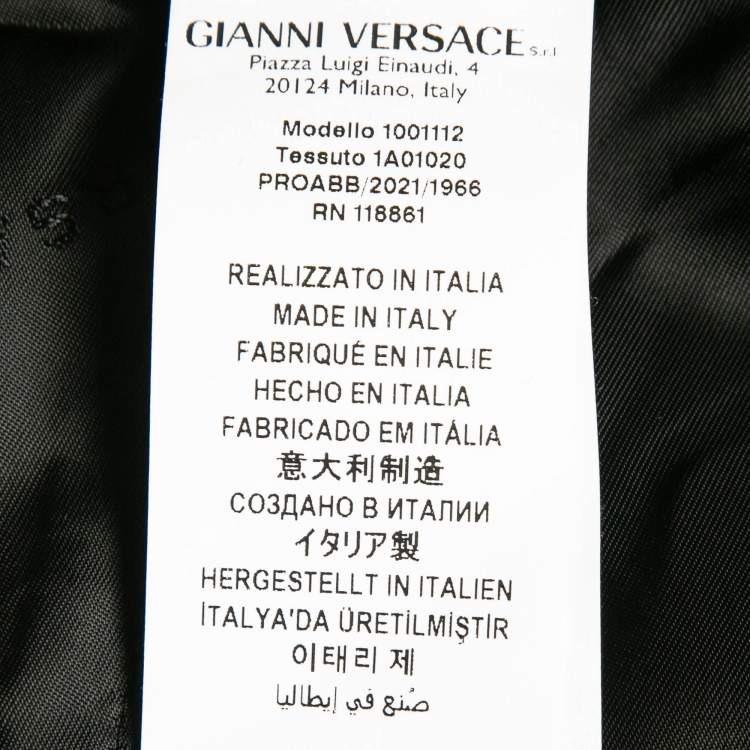 Pre Owned Versace Black Contrast Side Wool Cropped Trousers XL