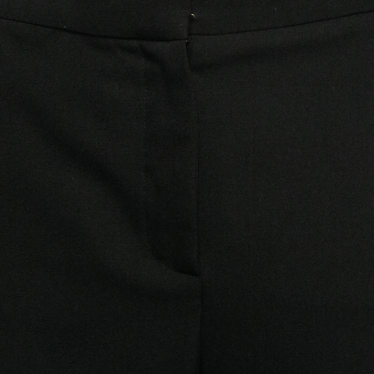 Pre Owned Versace Black Contrast Side Wool Cropped Trousers XL