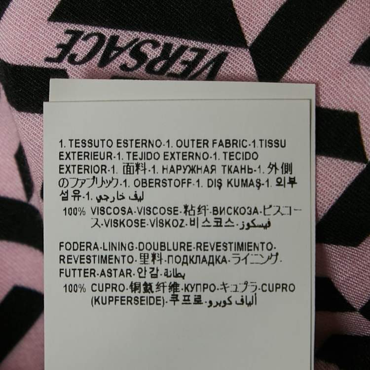 Pre Owned Versace Pink/Purple Logo Print Crepe Shorts L