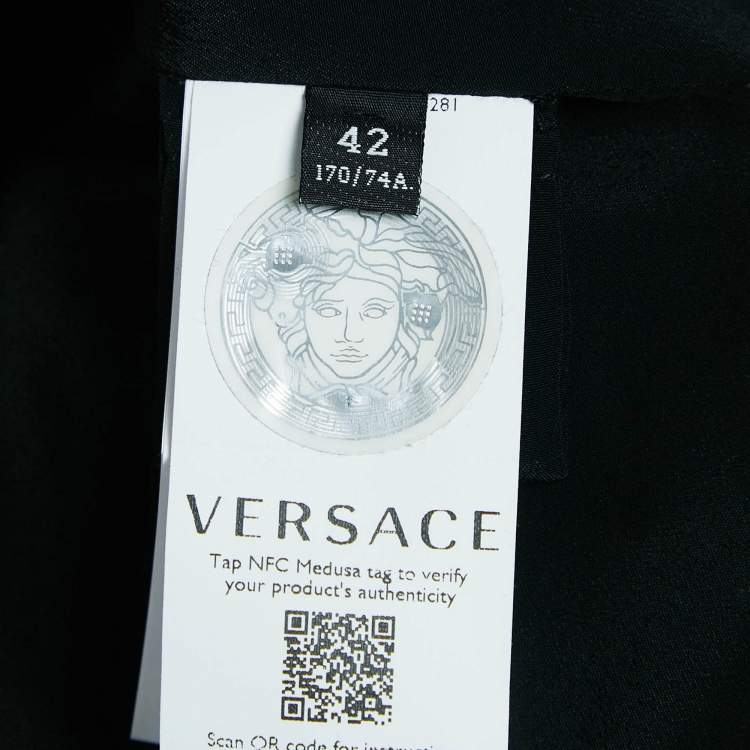 Pre Owned Versace Black Tweed Chain Insert Mini Skirt M